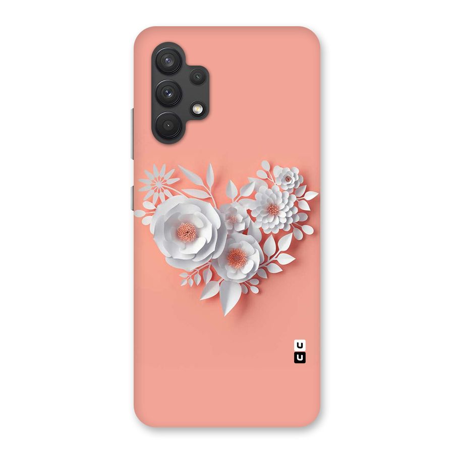 White Paper Flower Back Case for Galaxy A32