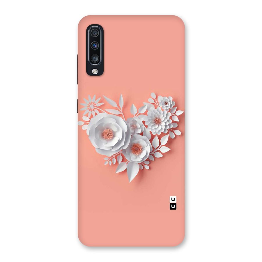 White Paper Flower Back Case for Galaxy A70s