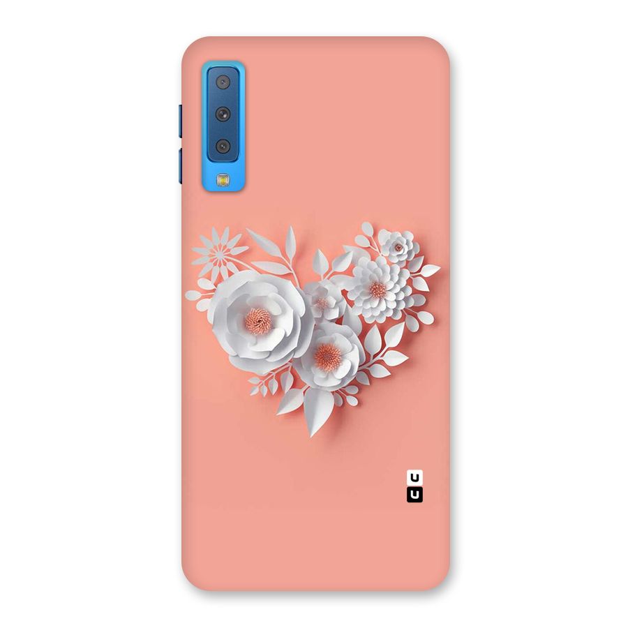White Paper Flower Back Case for Galaxy A7 (2018)