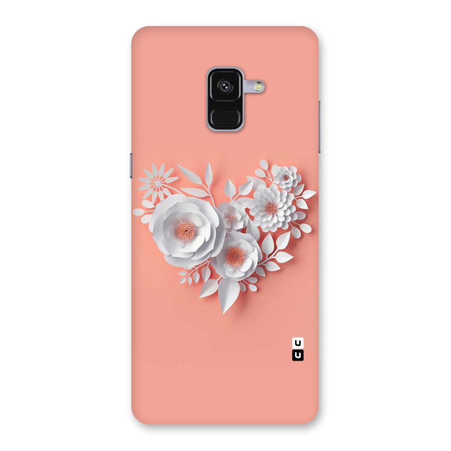 White Paper Flower Back Case for Galaxy A8 Plus