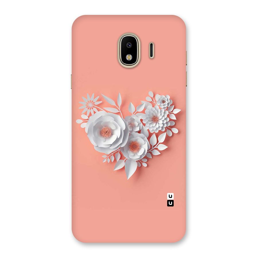 White Paper Flower Back Case for Galaxy J4
