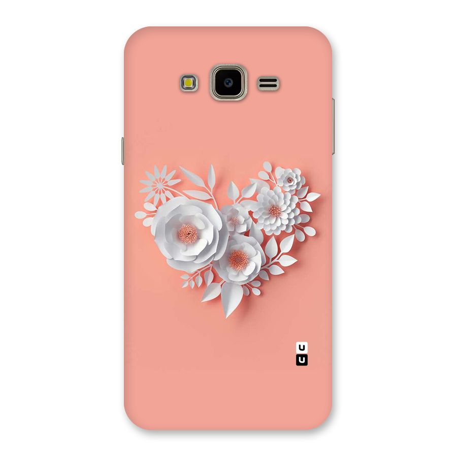 White Paper Flower Back Case for Galaxy J7 Nxt