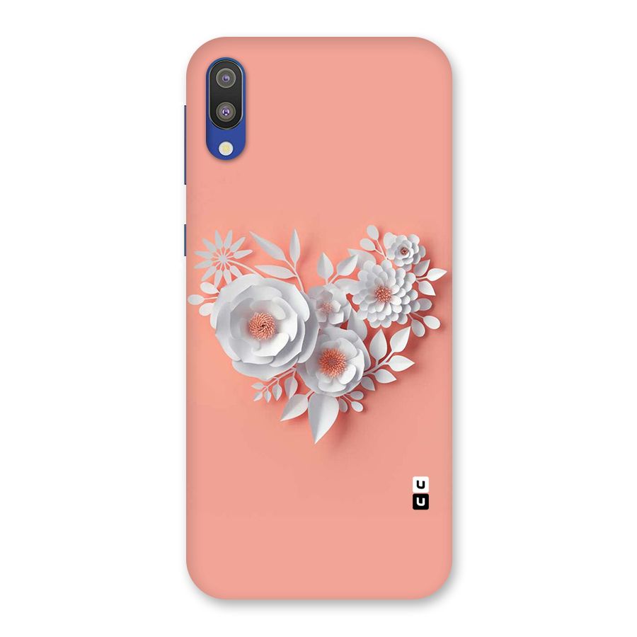 White Paper Flower Back Case for Galaxy M10