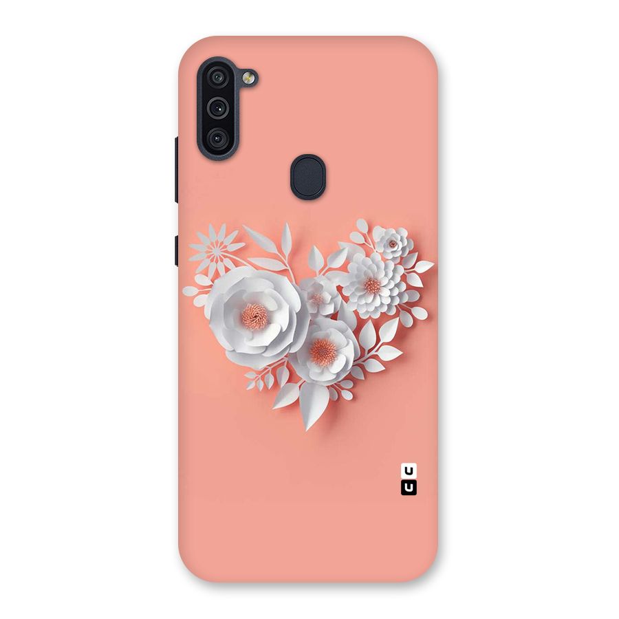 White Paper Flower Back Case for Galaxy M11