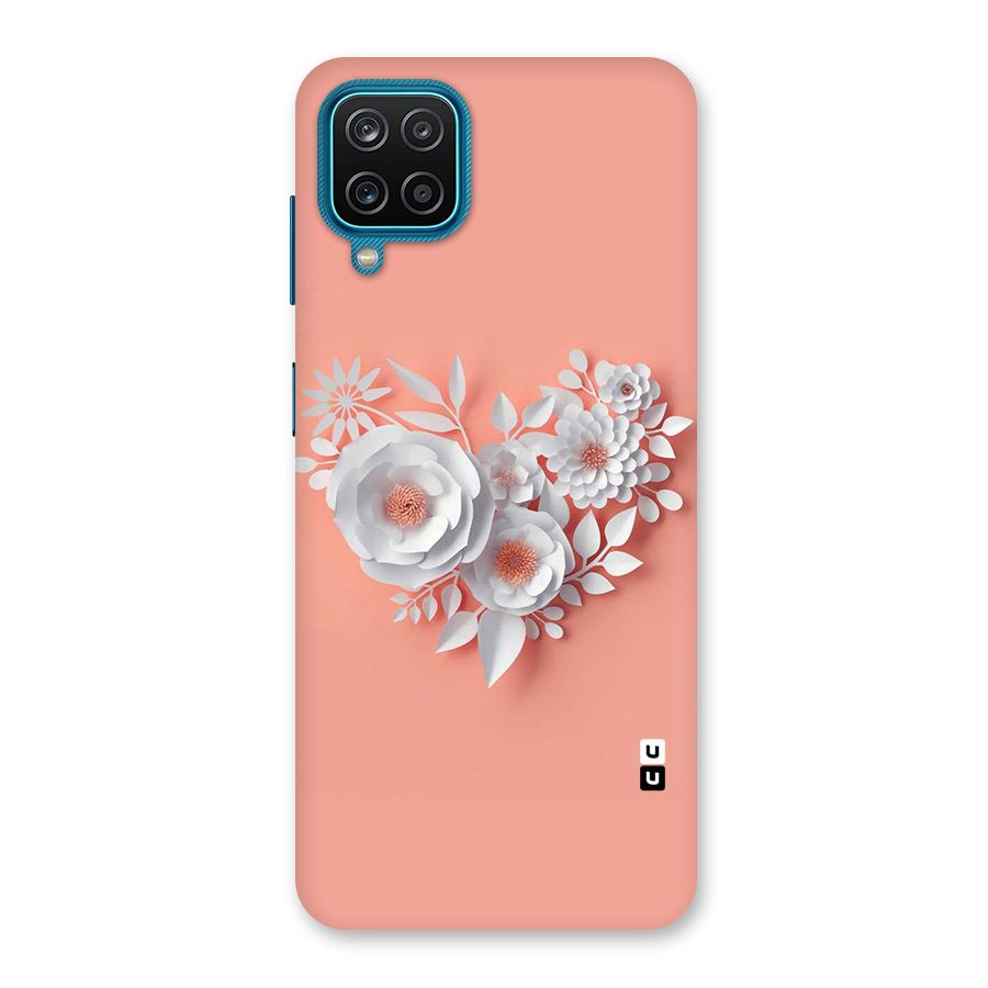 White Paper Flower Back Case for Galaxy M12