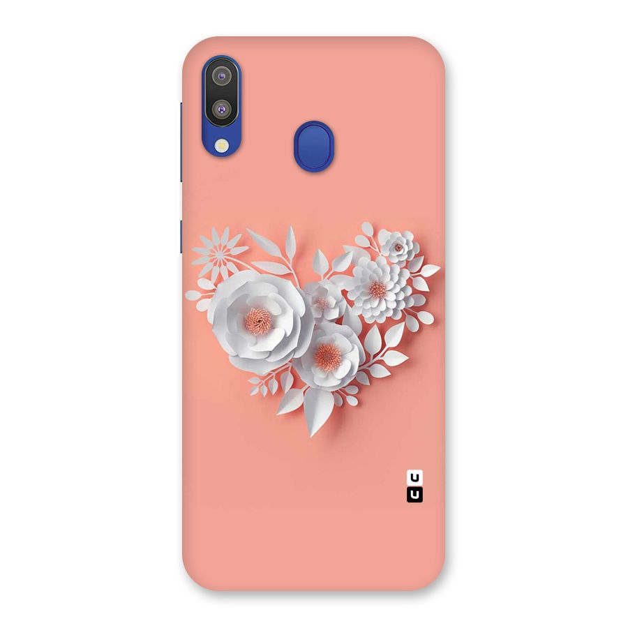 White Paper Flower Back Case for Galaxy M20