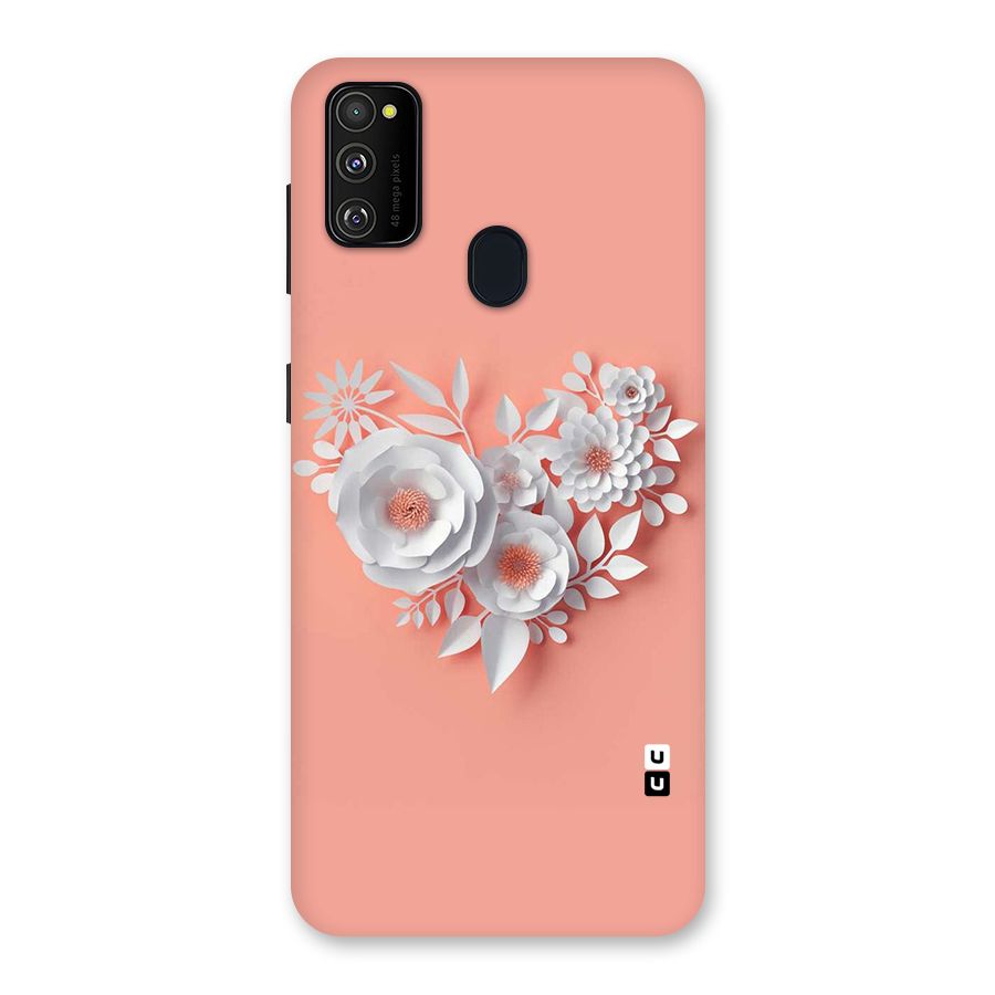 White Paper Flower Back Case for Galaxy M30s