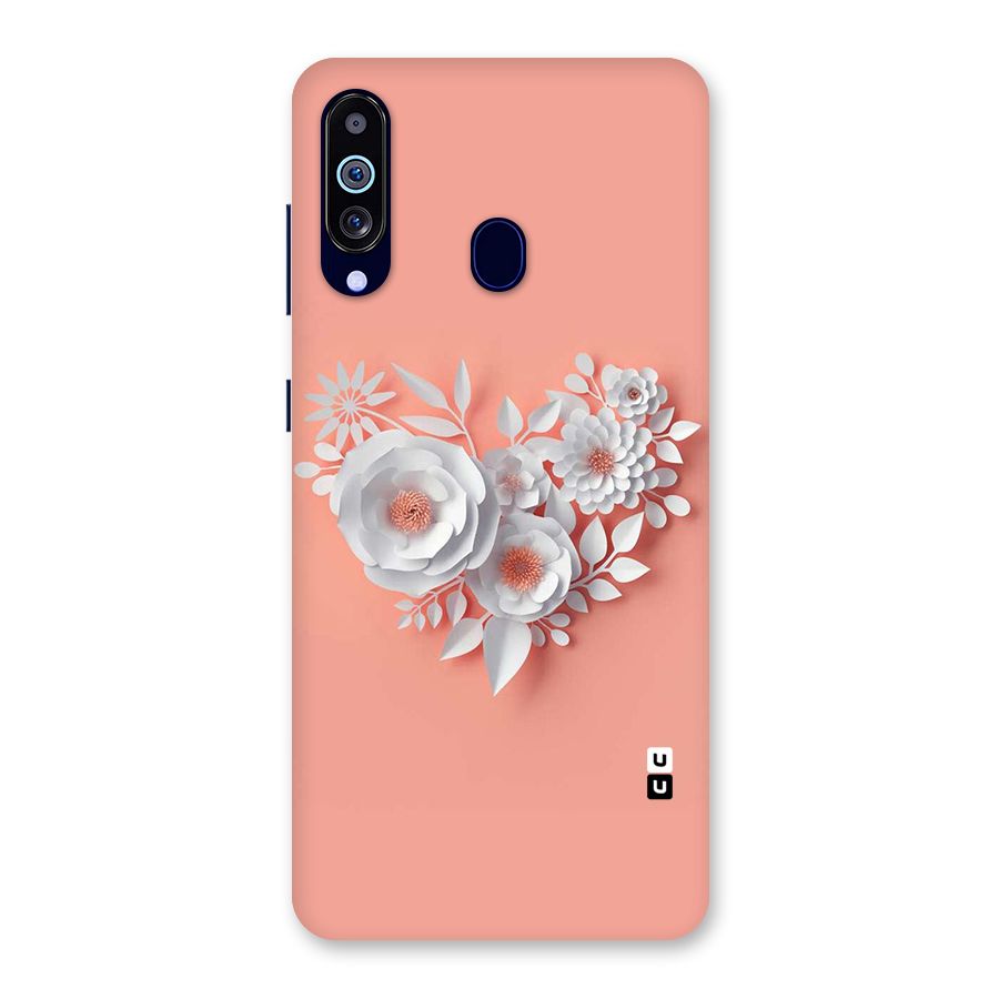 White Paper Flower Back Case for Galaxy M40