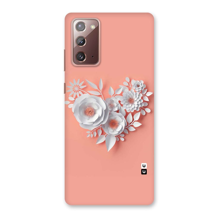 White Paper Flower Back Case for Galaxy Note 20