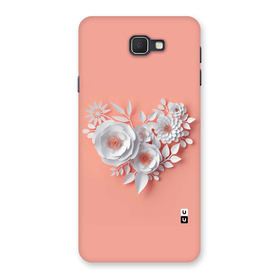 White Paper Flower Back Case for Galaxy On7 2016