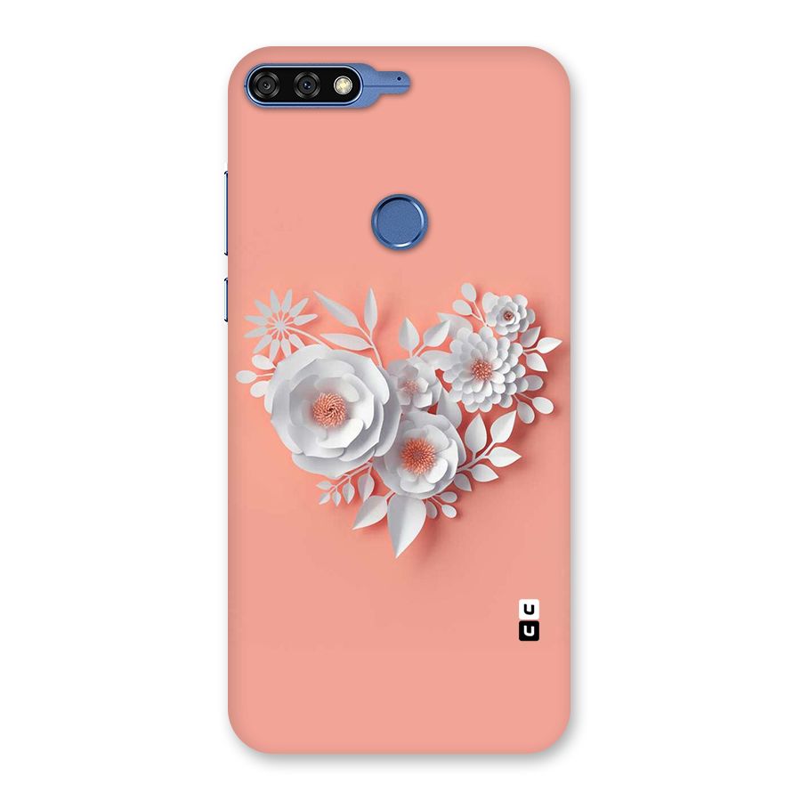 White Paper Flower Back Case for Honor 7C