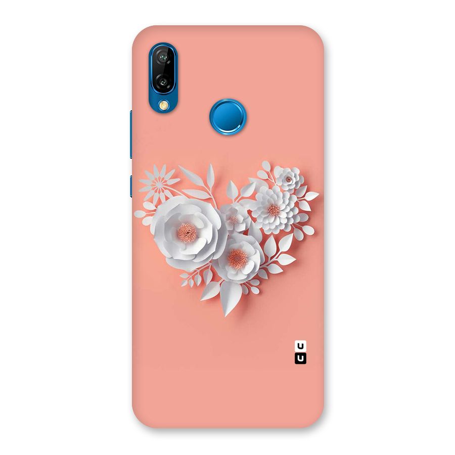 White Paper Flower Back Case for Huawei P20 Lite