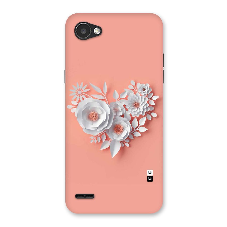 White Paper Flower Back Case for LG Q6