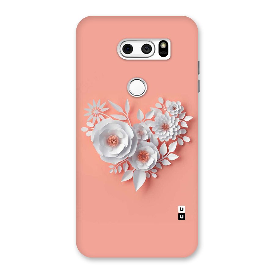 White Paper Flower Back Case for LG V30