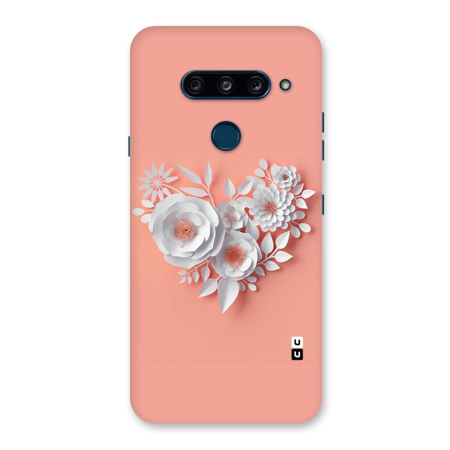 White Paper Flower Back Case for LG  V40 ThinQ