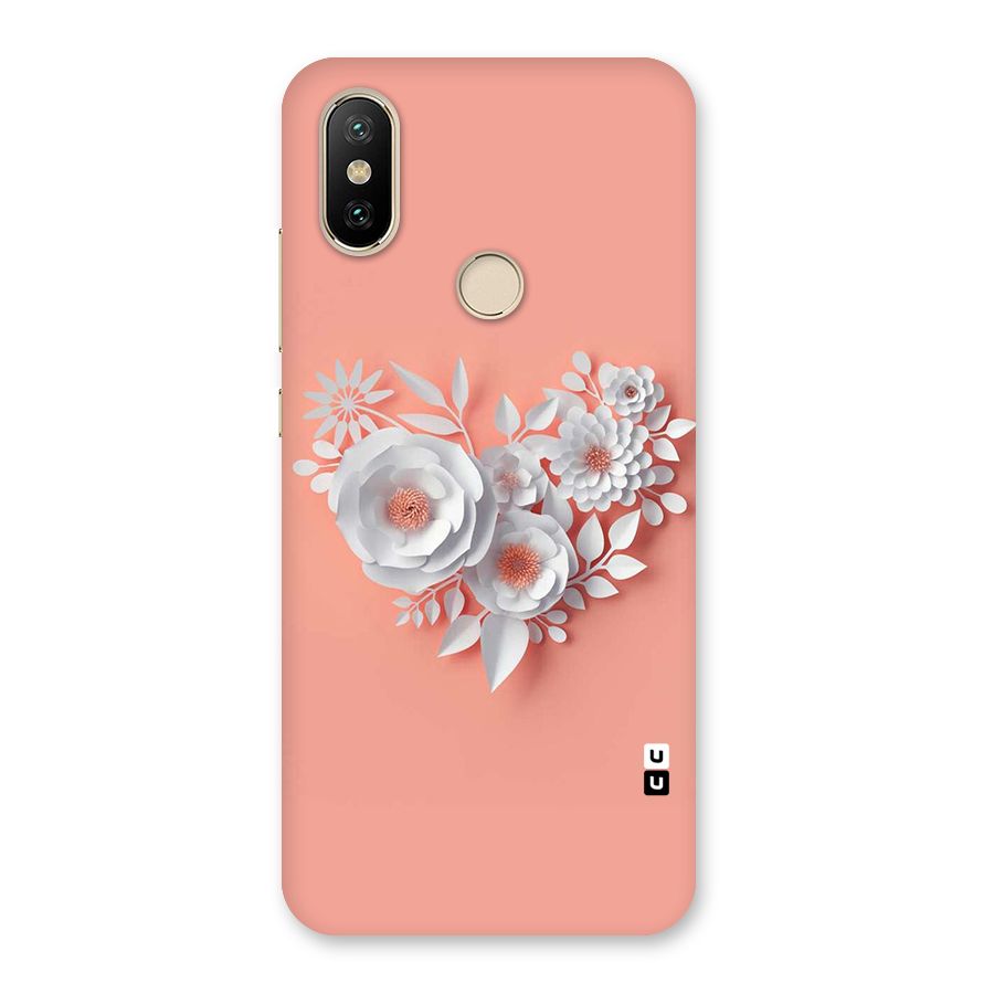 White Paper Flower Back Case for Mi A2