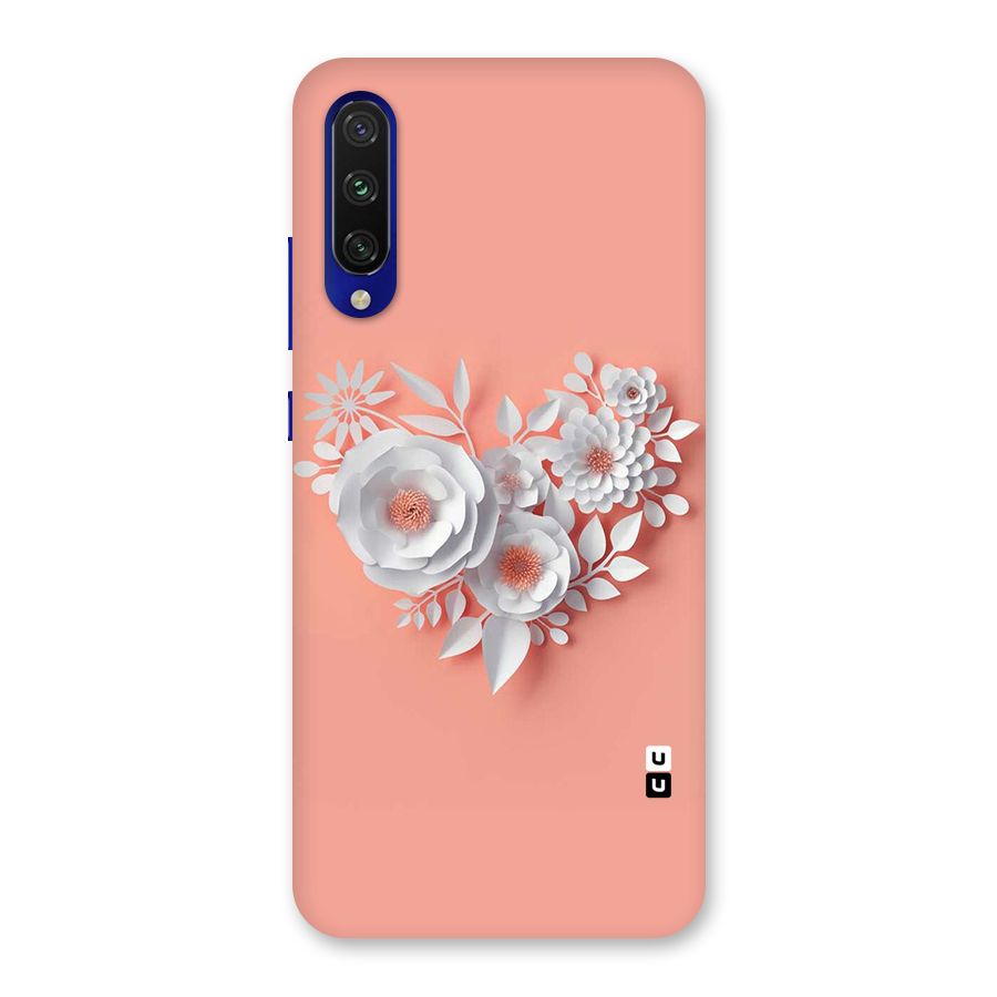 White Paper Flower Back Case for Mi A3