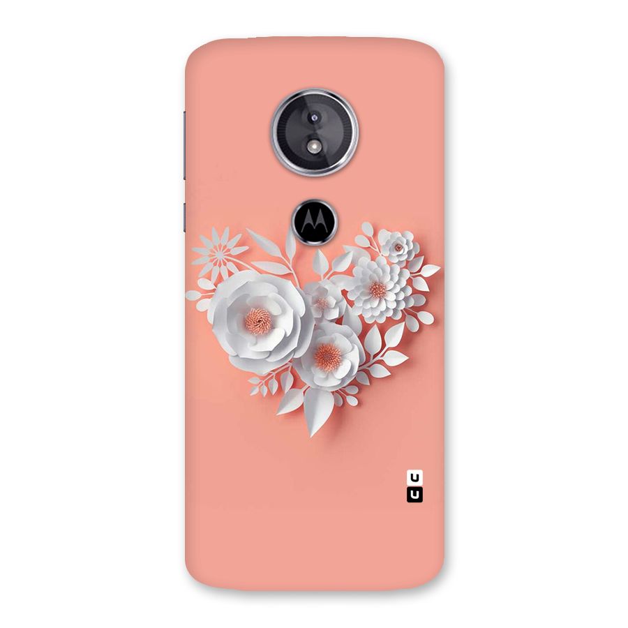 White Paper Flower Back Case for Moto E5