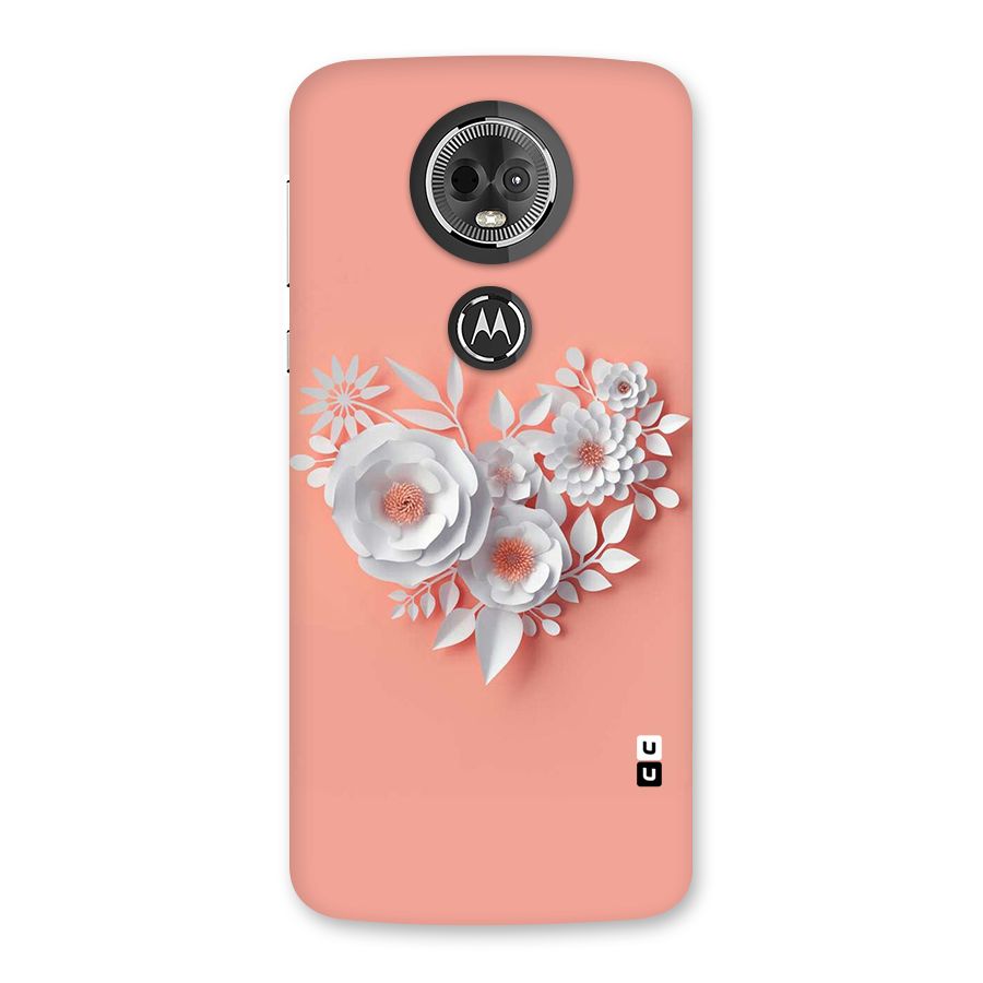 White Paper Flower Back Case for Moto E5 Plus