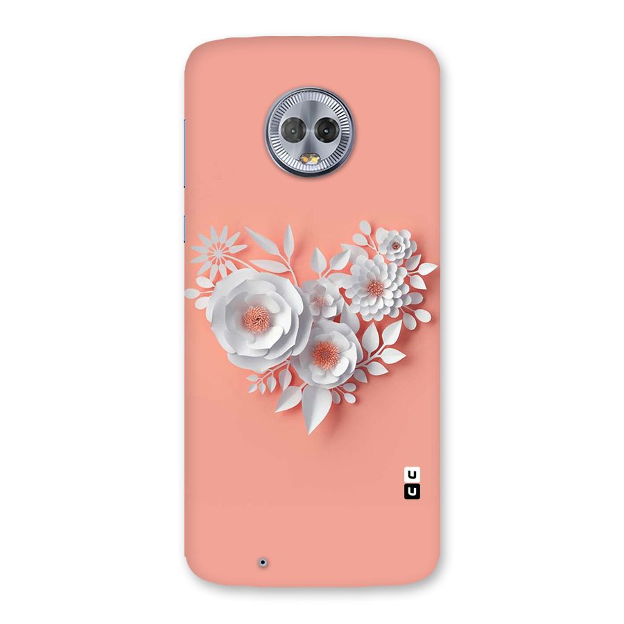 White Paper Flower Back Case for Moto G6