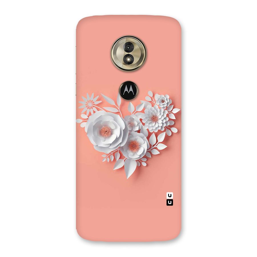 White Paper Flower Back Case for Moto G6 Play