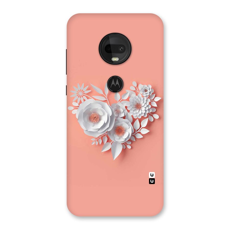 White Paper Flower Back Case for Moto G7