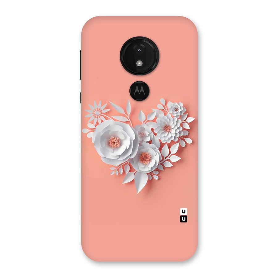 White Paper Flower Back Case for Moto G7 Power