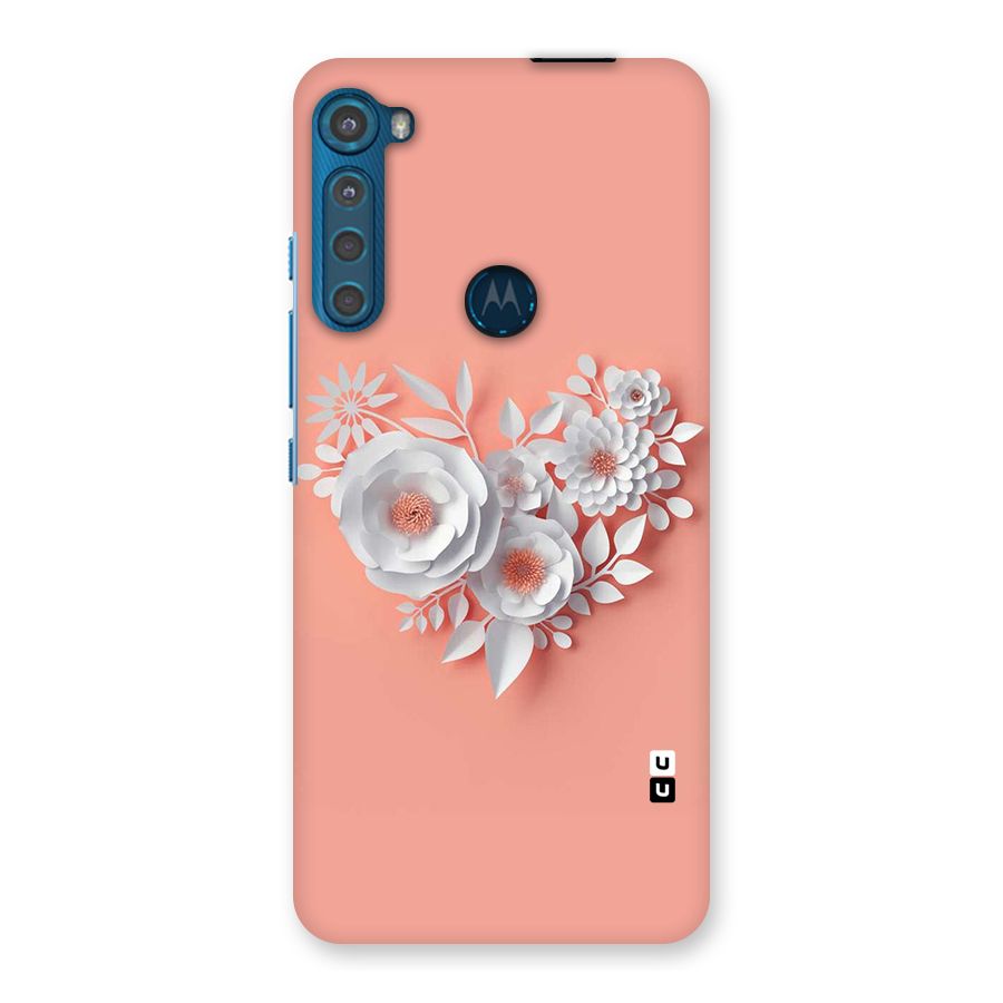 White Paper Flower Back Case for Motorola One Fusion Plus