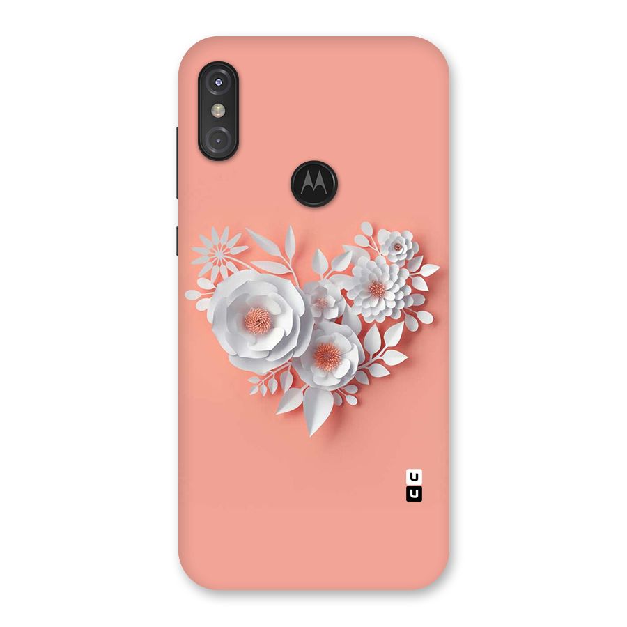 White Paper Flower Back Case for Motorola One Power