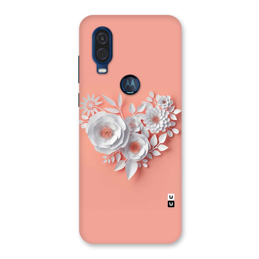 White Paper Flower Back Case for Motorola One Vision