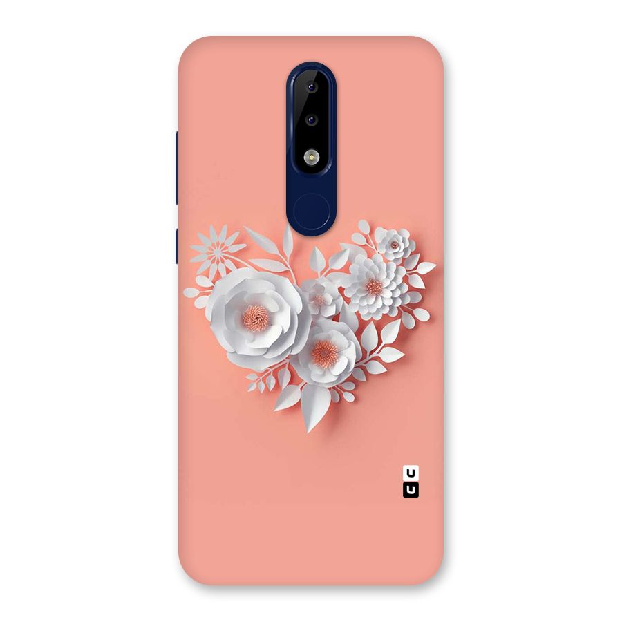 White Paper Flower Back Case for Nokia 5.1 Plus
