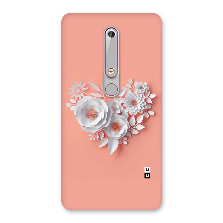 White Paper Flower Back Case for Nokia 6.1