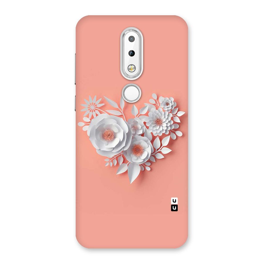White Paper Flower Back Case for Nokia 6.1 Plus