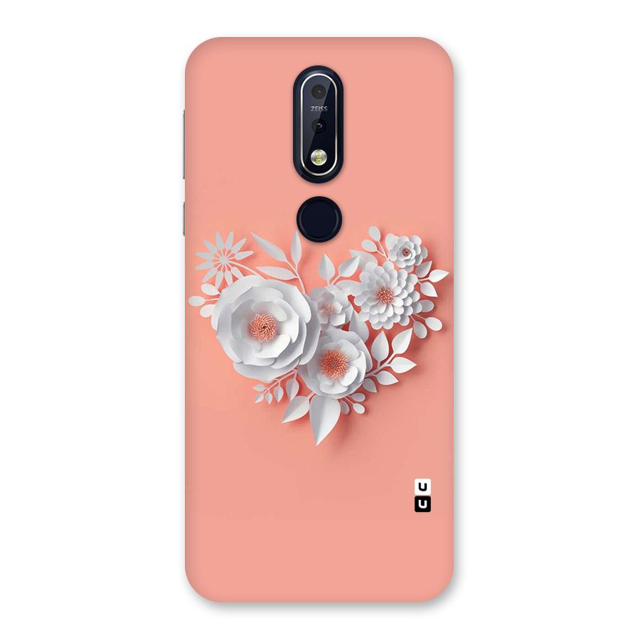 White Paper Flower Back Case for Nokia 7.1