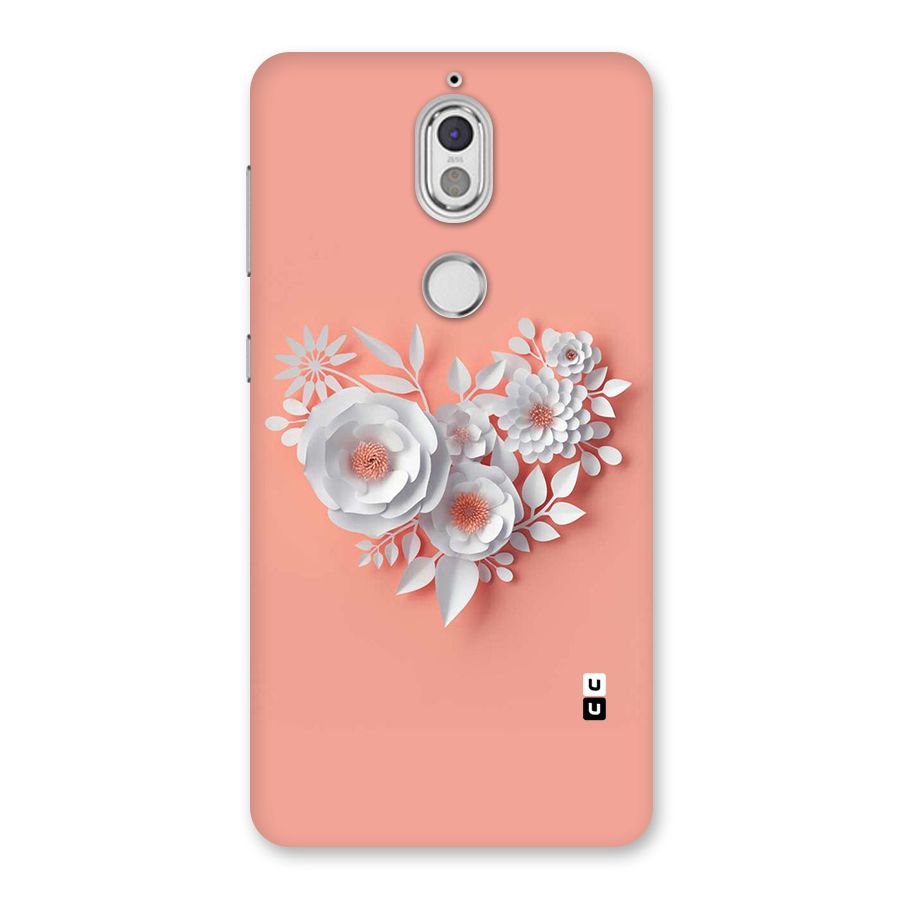 White Paper Flower Back Case for Nokia 7