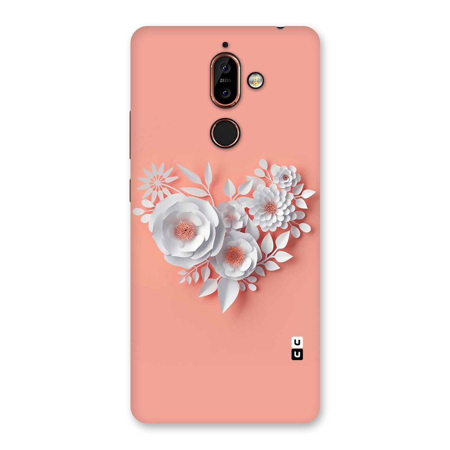 White Paper Flower Back Case for Nokia 7 Plus