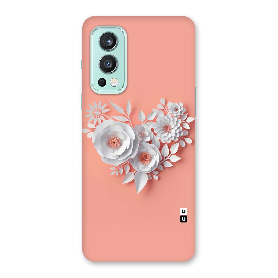 White Paper Flower Back Case for OnePlus Nord 2 5G