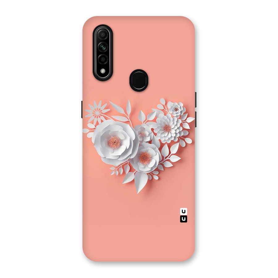 White Paper Flower Back Case for Oppo A31