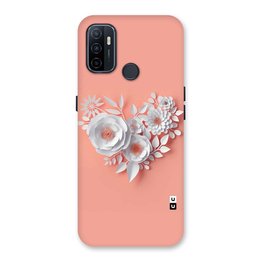 White Paper Flower Back Case for Oppo A32