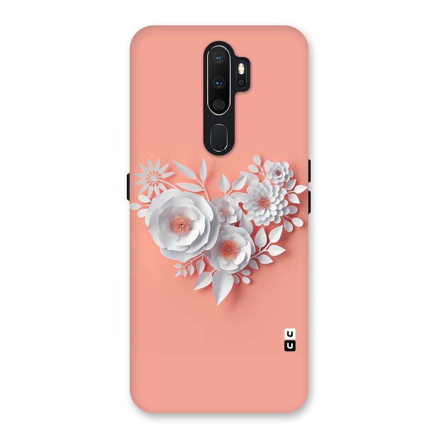 White Paper Flower Back Case for Oppo A5 (2020)