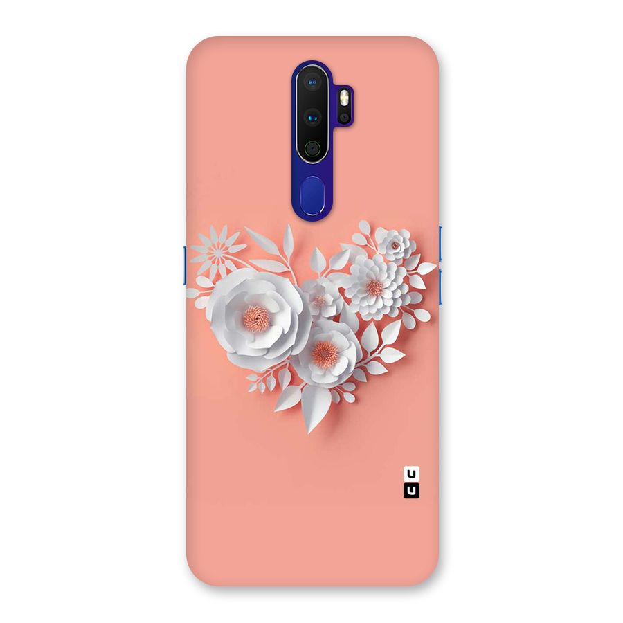 White Paper Flower Back Case for Oppo A9 (2020)