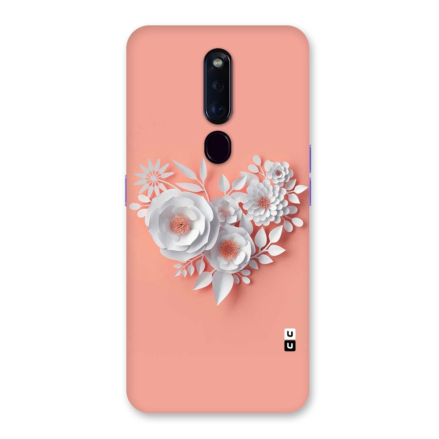 White Paper Flower Back Case for Oppo F11 Pro