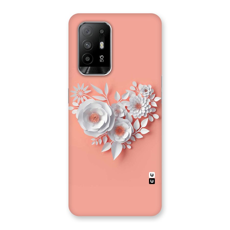 White Paper Flower Back Case for Oppo F19 Pro Plus 5G