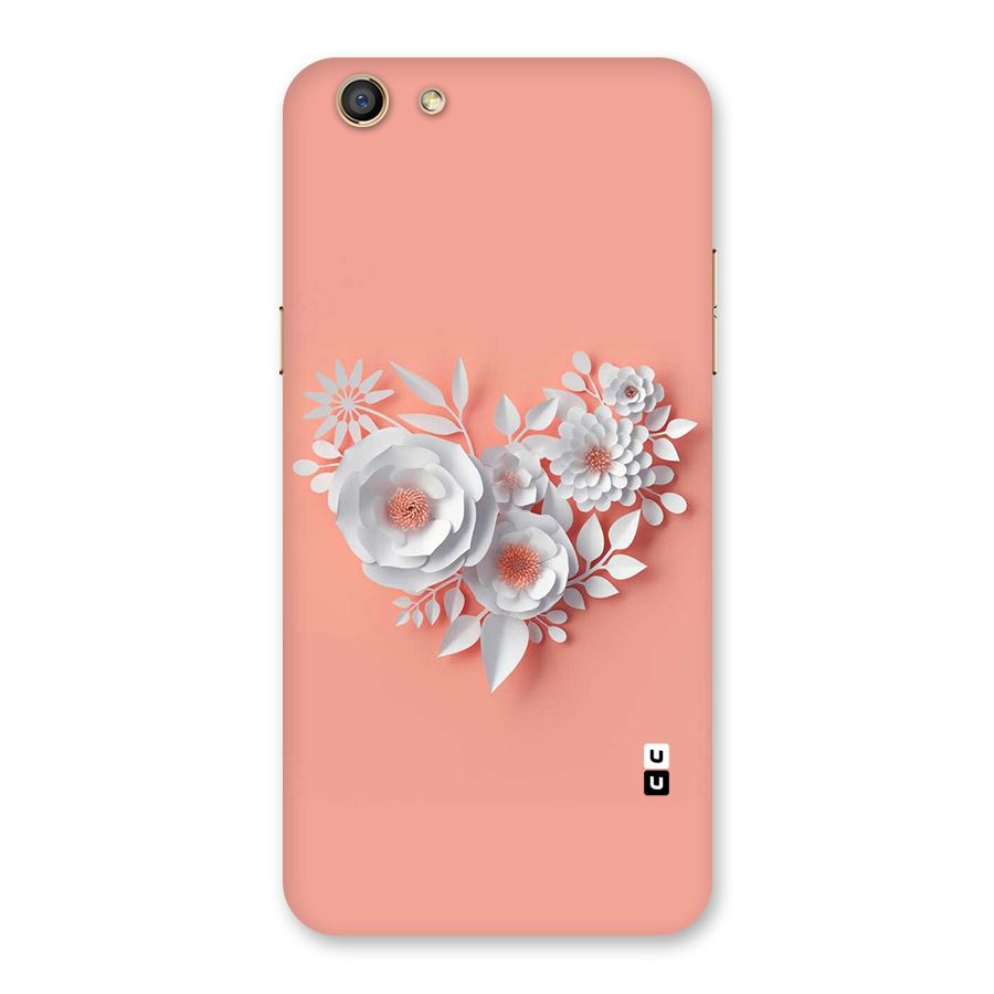 White Paper Flower Back Case for Oppo F3