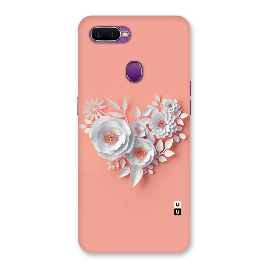 White Paper Flower Back Case for Oppo F9