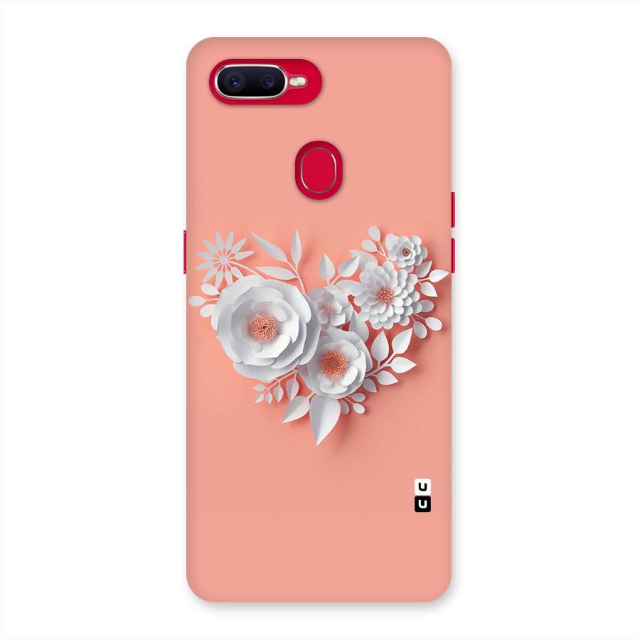 White Paper Flower Back Case for Oppo F9 Pro