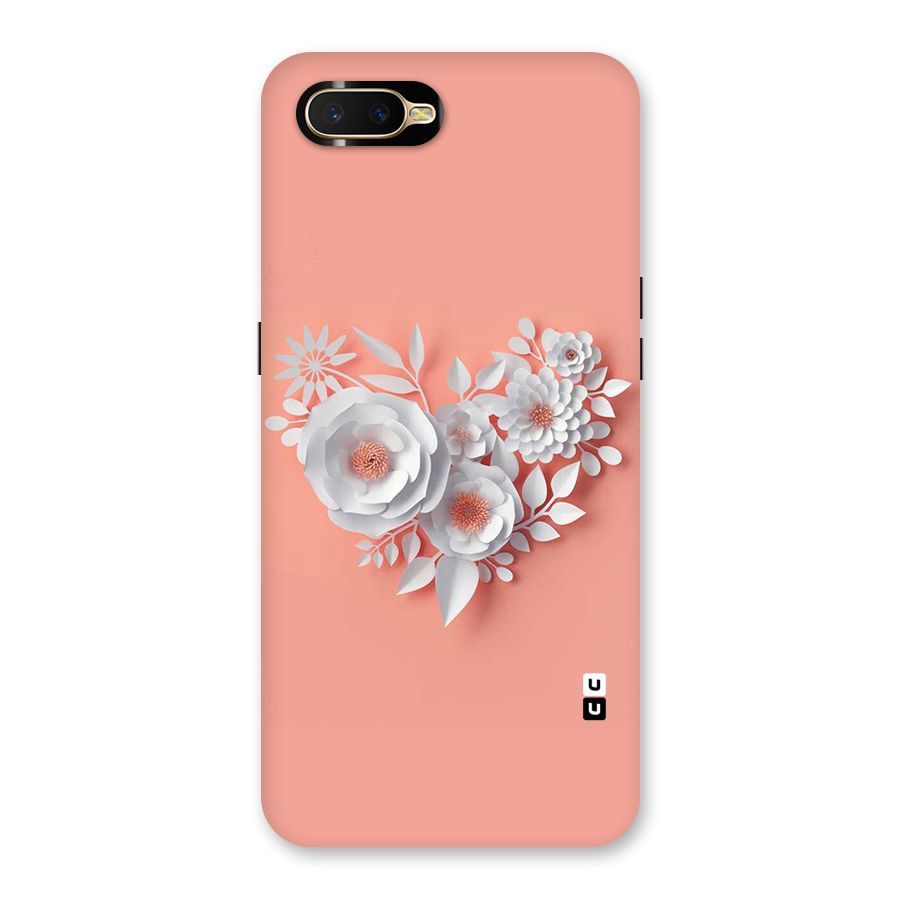 White Paper Flower Back Case for Oppo K1