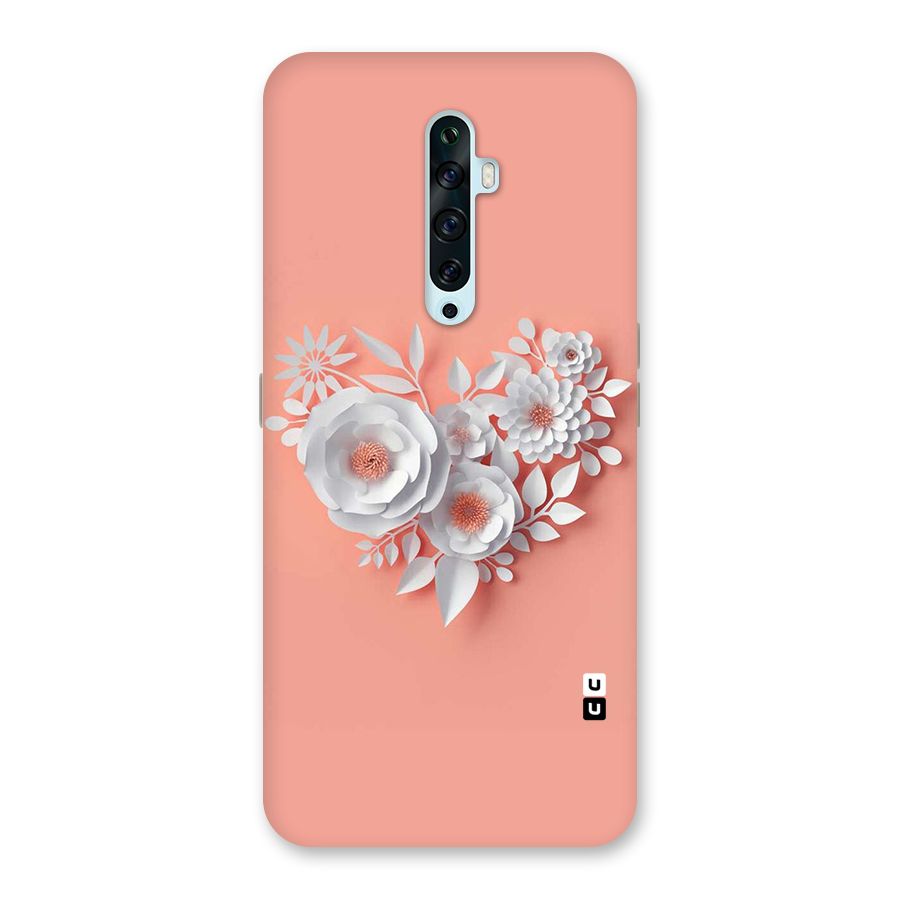 White Paper Flower Back Case for Oppo Reno2 F