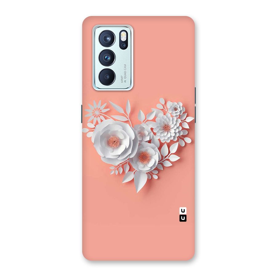 White Paper Flower Back Case for Oppo Reno6 Pro 5G