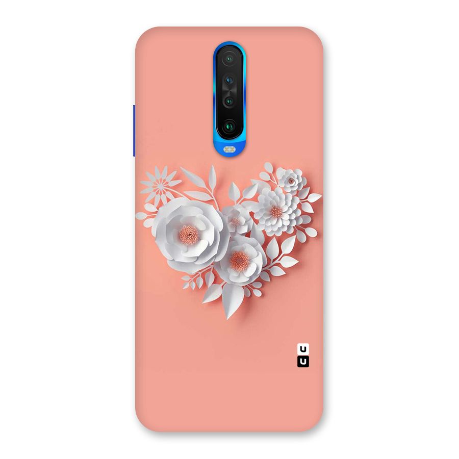 White Paper Flower Back Case for Poco X2
